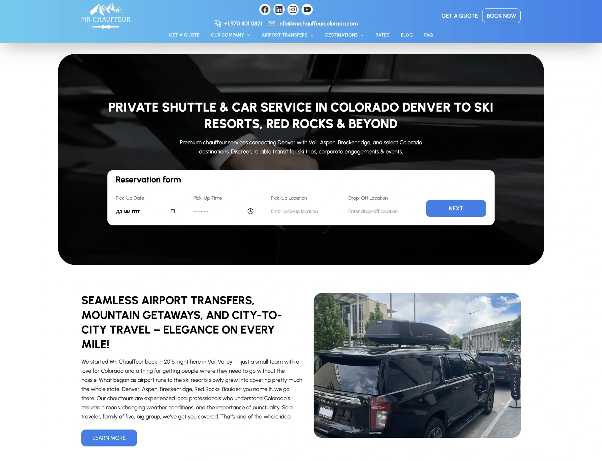 Mr. Chauffeur Colorado - SEO Services in Portoflio